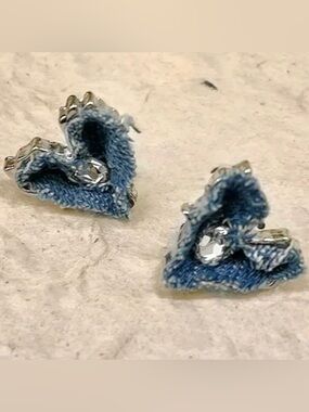 “Punk Rock Denim” Frayed Distressed Fabric Blue Jean Levis Steampunk Fierce Stud